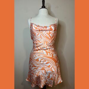 Orange Cream Graphic Mini Dress